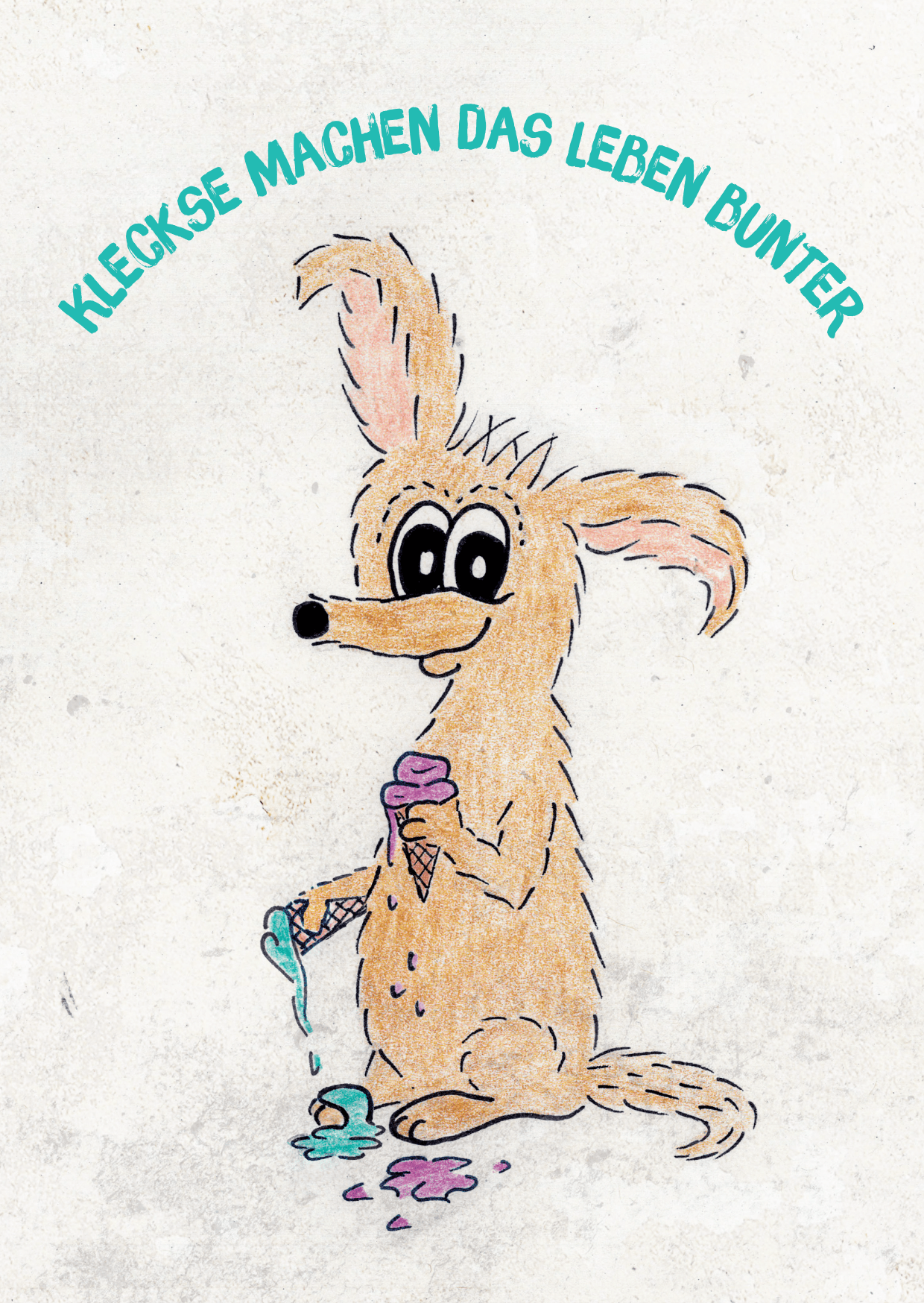 Das Schmorkeltier - Postkarte Kleckse